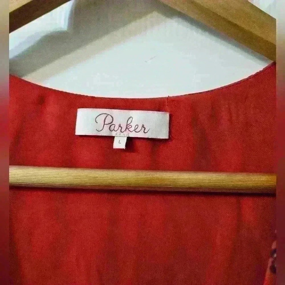 PARKER Red Floral Print Mini Dress - Picture 5 of 5